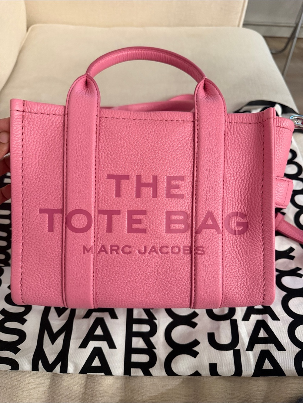 New without tags Marc Jacobs the leather small Pink Tote Bag